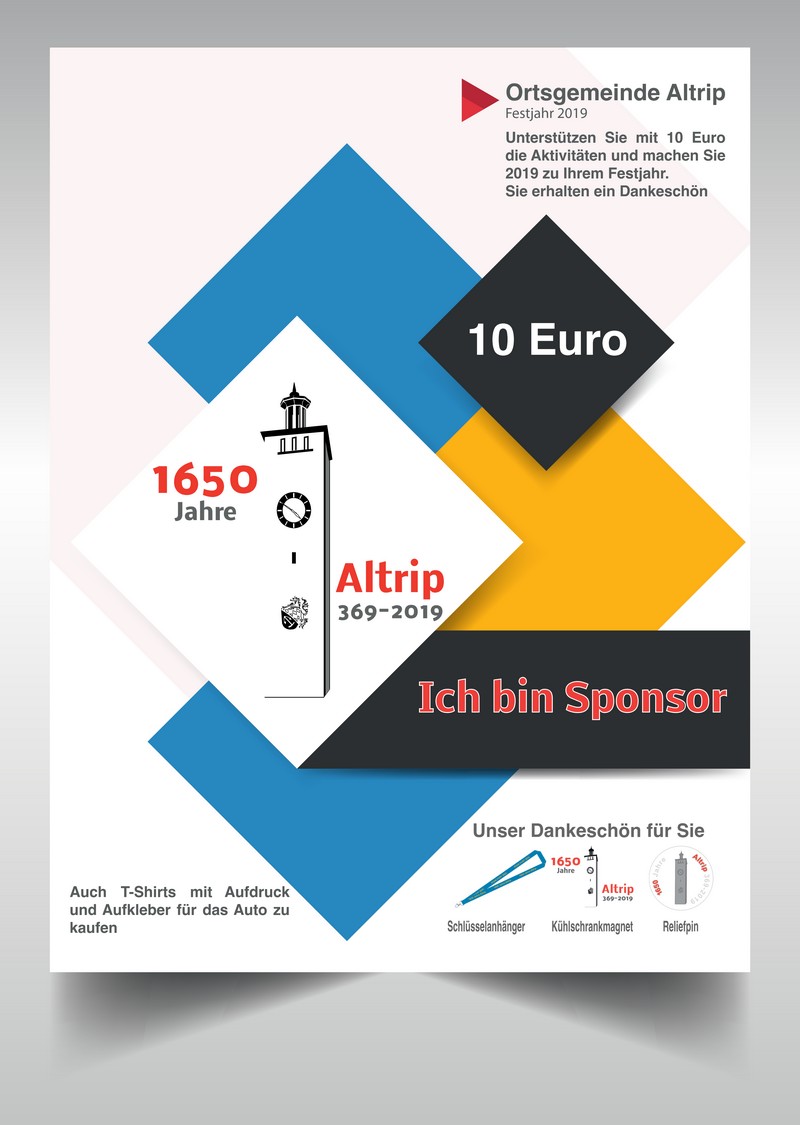 "ALTRIP FEIERT 2019 - Ich bin Sponsor"