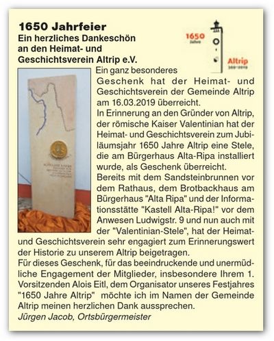 AMTSBLATT Verbandsgemeinde Rheinauen | Ausgabe 16 / 19. April 2019