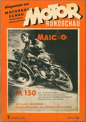 Das Titelbild einer typischen Motorradzeitschrift aus dem Jahr 1950
