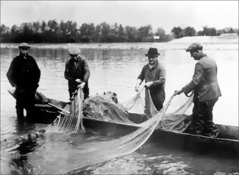 Altriper Fischer beim Einholen der Netze