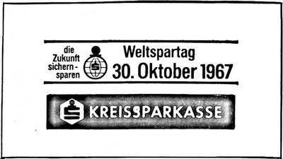 KREISSPARKASSE (Nachrichtenblatt der Gemeinde Altrip | 12. Oktober 1967)