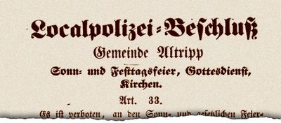 Localpolizei-Beschluß | Altripp, 1 August 1851