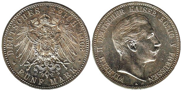 5 Mark-Münze aus dem Jahr 1903