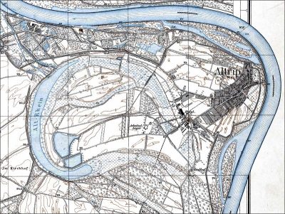Plan zur Entwässerung der Rheinniederung bei Altrip