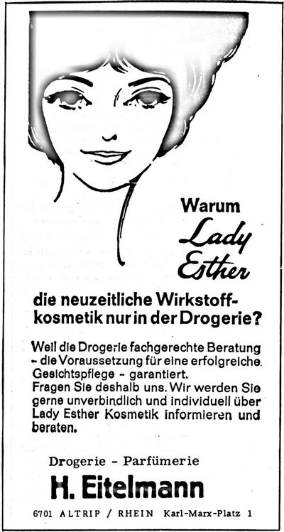 Nachrichtenblatt der Gemeinde Altrip | Donnerstag, den 26. Juni 1969 | 10. Jahrgang - Nummer 26&nbsp;| Drogerie Parfümerie H. Eitelmann