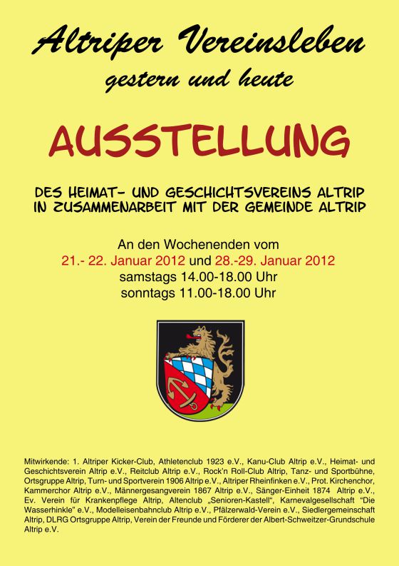 Ausstellung 2012: Altriper Vereinsleben gestern und heute