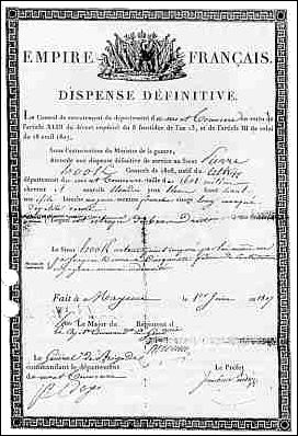 Auch Peter Hook diente in Napoleons Armee. Der Ausmusterungsbescheid, der uns in Kopie von Albert Hook überlassen wurde, zeugt von der Entlassung des Altripers aus der kaiserlichen Armee vom Jahre 1807 wegen einer Verletzung am rechten Arm.