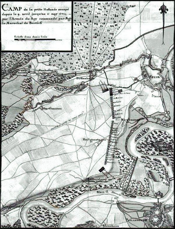 Französische Militärkarte von 1734