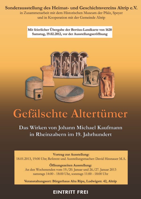Sonderausstellung „GEFÄLSCHTE ALTERTÜMER“ in Altrip