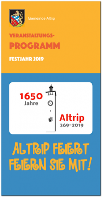 Bei uns als Download: Das Festprogramm für das Jahr 2019  1650 Jahre Altrip