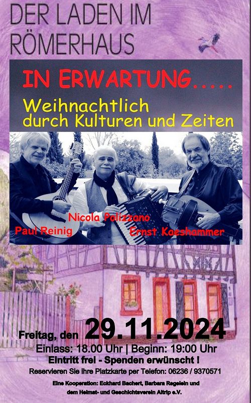 Einladung zum Weihnachtskonzert “IN ERWARTUNG“