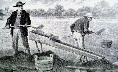 Goldwäscher - Illustration aus "L'Alsace, le pays et ses habitants" von Charles Grad (Paris, 1889)