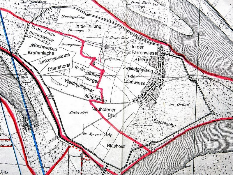 Ausschnitt einer Übersichtskarte aus dem Jahr 1830 (Originalfoto: Edgar Alt)