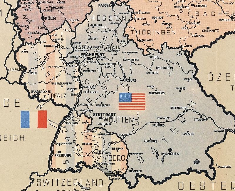 Deutschland - Karte der Besatzungsgebiete von 1945 - Ausschnitt Deutschland - Karte der Besatzungsgebiete von 1945 - Ausschnitt (Quelle/©: Deutsche Digitale Bibliothek)