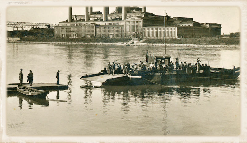 Die Altriper Gierfähre im Jahr 1925