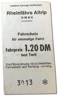 Fahrschein Rheinfähre Altrip