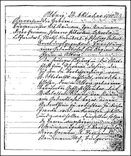 Sitzungsprotokoll: Am 27. Oktober 1910 gründete sich in der Altriper Wirtschaft "Zum Schwanen" ein "Komitee zur Errichtung eines Regino-Gedenksteins".
