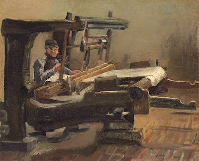 Leineweber am Webstuhl Gemälde von Vincent van Gogh, 1884 (Quelle: de.wikipedia.org)