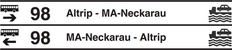 Omnibusverbindung über die Fähre | Altrip → MA-Neckarau → Altrip