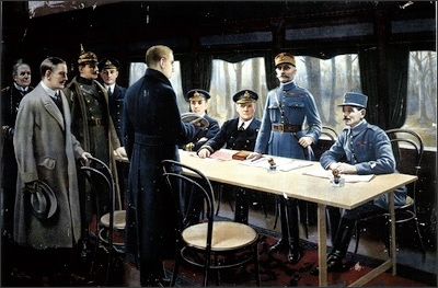 "The Signing of the Armistice" - Übergabe der Waffenstillstandsbedingungen am 11. November 1918 | © Deutsches Historisches Museum, Berlin