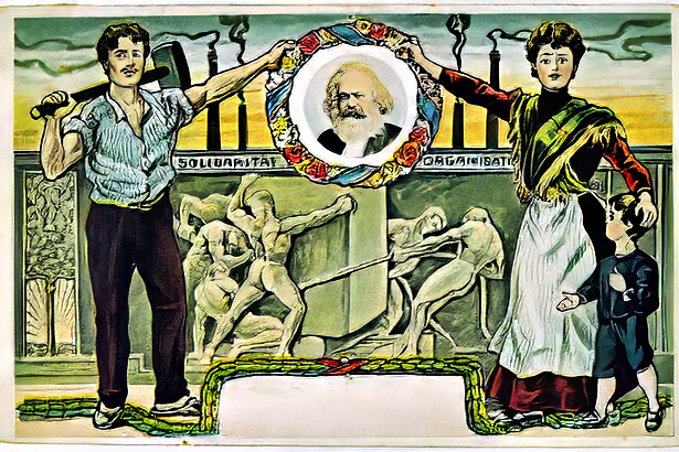 Bildpostkarte mit dem Porträt von Karl Marx aus dem Jahr 1895. (Foto: vorwaerts.de)