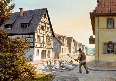 Gänsehirt vor der Römerstraße
