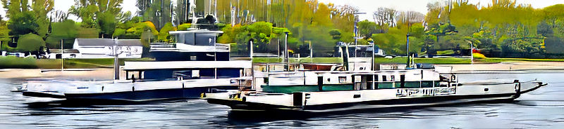 Angekommen: Die neue Rheinfähre Altrip, im Vordergrund ihre Vorgängerin „Gerda