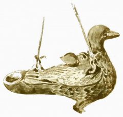 Bronze-Öllampe