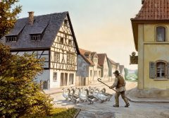 Ein Gänsehirte in der Römerstraße