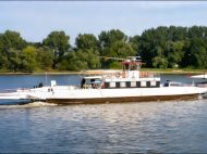 Die Fähre "Spieker Möwe" auf der Elbe